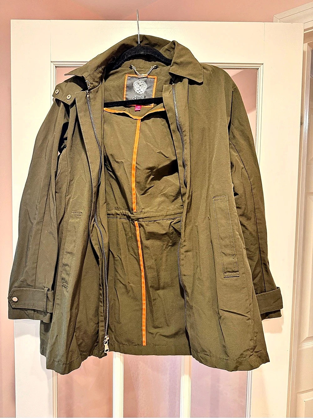 Vince Camuto Utility Jacket in Green & Orange Size XS Like New
